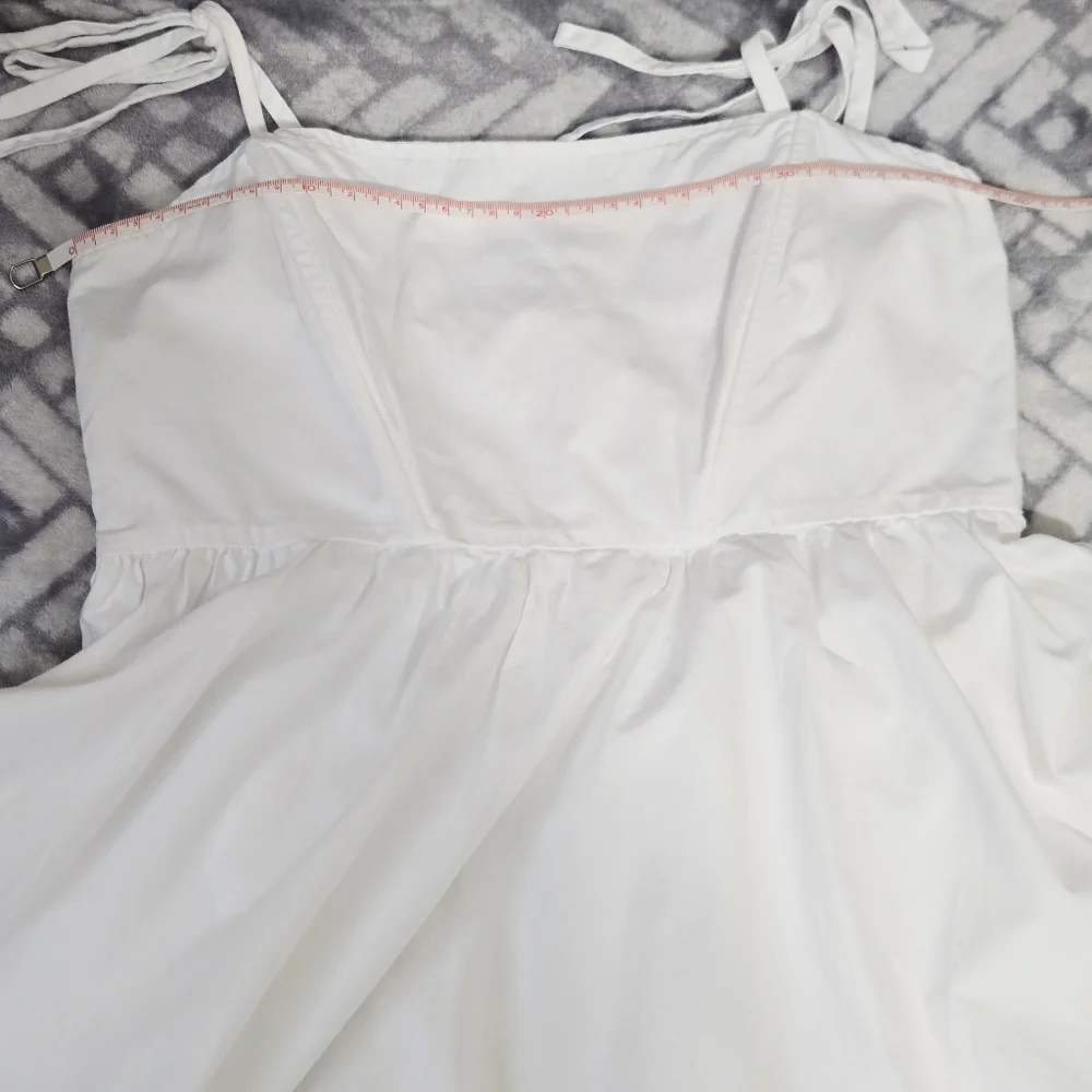 Oak + Fort White Bubble Hem Mini Dress Cotton Size M - Picture 10 of 13